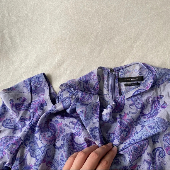 NWOT Isabel Marant Torence Paisley Silk Cut-Out Top size 38/ us size 6 - Picture 5 of 8